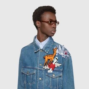 Gucci Denim Jacket with brooches -With Tags-Size 42 and 44